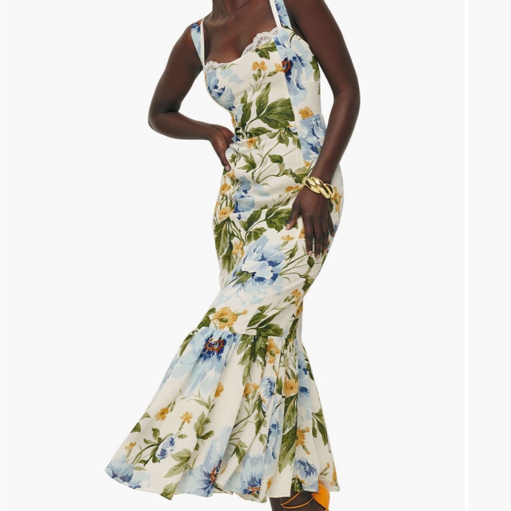 NWT Reformation Irisa floral trumpet dress size 4